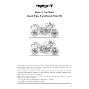 Triumph Speed Triple RS 2018 Motorcycle manual cover