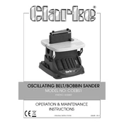 Clarke 6500460 COEBS1 Oscillating Belt Bobbin Sander manual cover