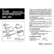 Icom AD-20 Adapter manual cover