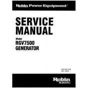 Subaru RGV7500E Generator manual cover