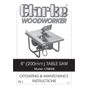 Clarke 6500723 CTS800B 8 Inch Table Saw manual cover