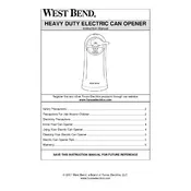 West Bend L5555B 77201 Can Opener manual cover