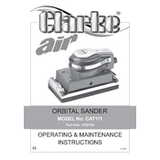 Clarke 3120126 CAT111 Orbital Sander manual cover