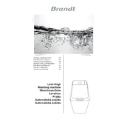 Brandt BT16524QE Washing Machine manual cover