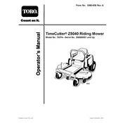 Toro TimeCutter Z5040 74374 Mower manual cover