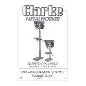 Clarke CDP15F 12 Speed Drill Press manual cover