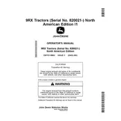 John Deere 9RX 490 Tractor manual cover