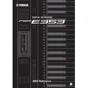 Yamaha PSR-E353 Keyboard manual cover