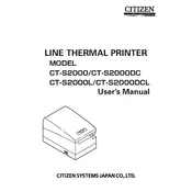 Citizen CT-S2000DCL Printer manual cover