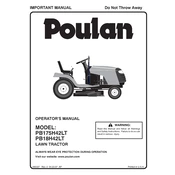 Poulan Pro PB18H42LT Tractor manual cover