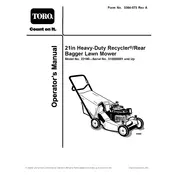 Toro 21-inch 22190 Mower manual cover