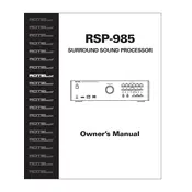 Rotel RSP-985 Sound Processor manual cover