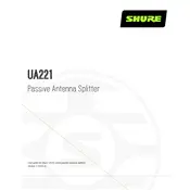 Shure UA221 Antenna manual cover