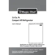 Magic Chef HMAR265BE Refrigerator manual cover