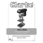 Clarke 6550030 CDP5EB Drill Press manual cover