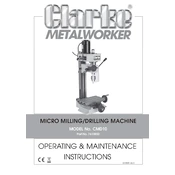 Clarke 7610850 CMD10 Micro Milling Drilling Machine manual cover