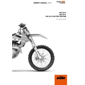 KTM SX‑F 350 2022 Motorcycle manual cover