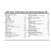 Saturn Aura Green Line Hybrid 2008 manual cover