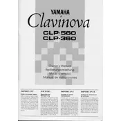 Yamaha Clavinova CLP-360 Piano manual cover