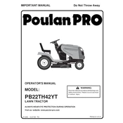 Poulan Pro PB22TH42YT Tractor manual cover