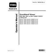 Toro GrandStand 79574 Mower manual cover