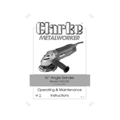 Clarke 6470127 CAG122 4.5 Inches Angle Grinder manual cover