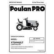 Poulan Pro XT24H42LT Tractor manual cover