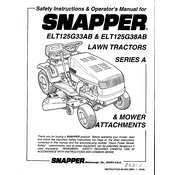 Snapper Series A ELT125G33AB Tractor manual cover