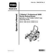 Toro Z Master Turbo Force 6000 Series 74992 Mower manual cover