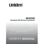 Uniden MHS245 Transceiver manual cover