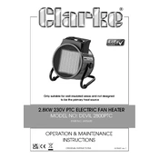 Clarke 6925600 Devil 2800PTC 2.8KW Electric Fan Heater manual cover