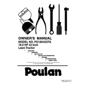 Poulan Pro PO18H42STA Tractor manual cover