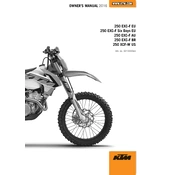 KTM EXC-F 250 AU 2016 Motorcycle manual cover