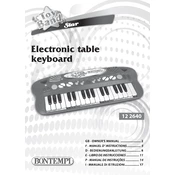 Bontempi 12 2640 Electronic Table Keyboard manual cover