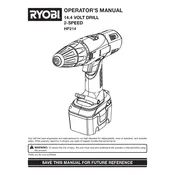 Ryobi HP214 Drill manual cover