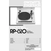 Rotel RP-820 Turntable manual cover