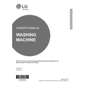 LG WM3900HBA WM3900HBA.ABLEUUS Washing Machine manual cover