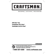 Craftsman CMCE010B Fan manual cover