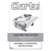 Clarke 3400740 ETC180 Electric Tile Cutter manual cover