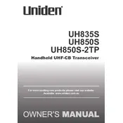 Uniden UH835S Transceiver manual cover