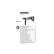 Metabo BDE 1100 Drill manual cover