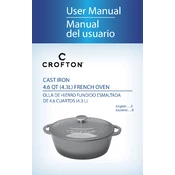 Crofton 51008 Cast Iron 4.6 QT French Oven Grey manual cover