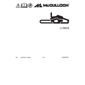 McCulloch Li 58CS manual cover