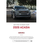 GMC Arcadia 2020 manual cover