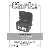 Clarke 76300910 CW2D Parts Washer manual cover