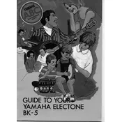 Yamaha Electone BK-5 Keyboard manual cover