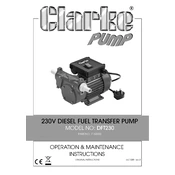 Clarke 7160050 DFT230 230V Diesel Fuel Transfer Pump manual cover