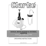 Clarke 1801857 CHT857 Manual Brake Bleeder Adaptor manual cover