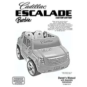 Power Wheels Mattel Barbie Cadillac Escalade N1475 Toy manual cover