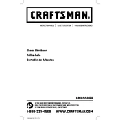 Craftsman CMCSS800 Shrubber manual cover